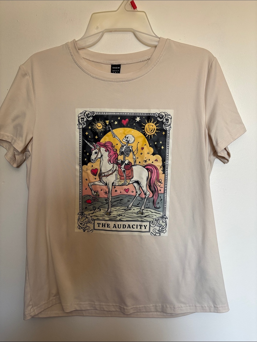 SHEIN Beige Tarot The Audacity Tee